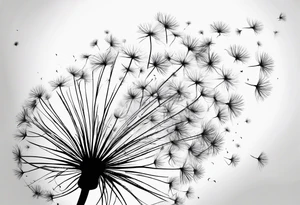 Blowing dandelion flying away , quote I want adventure in the great wide somewhere tattoo idea