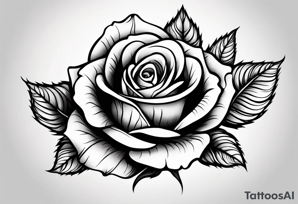 Romantic rose tattoo idea