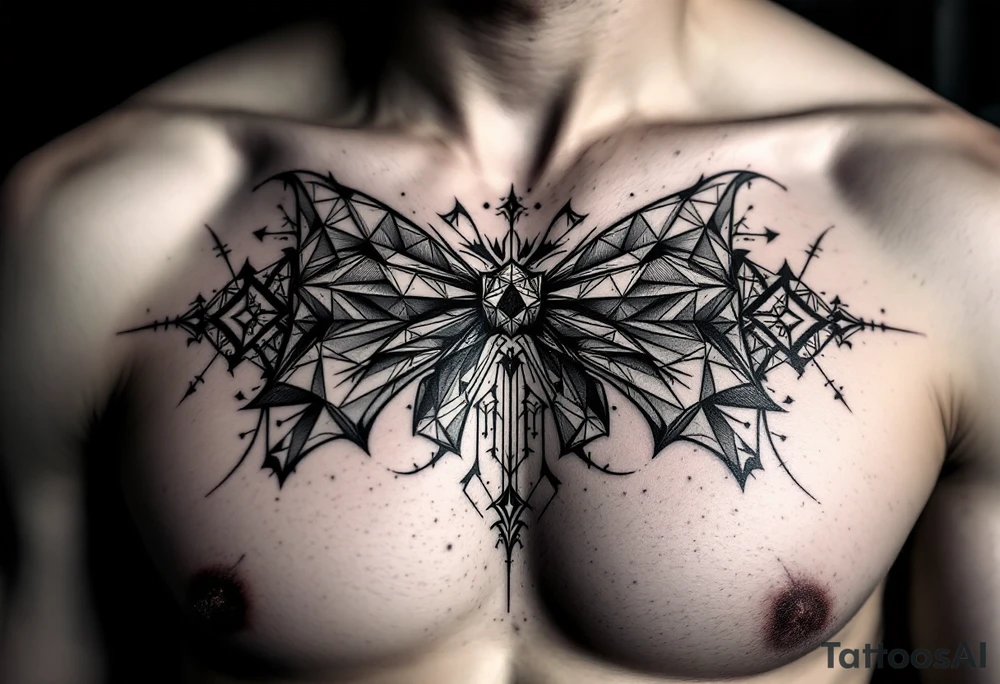 A Gothic looking bow tie tattoo idea