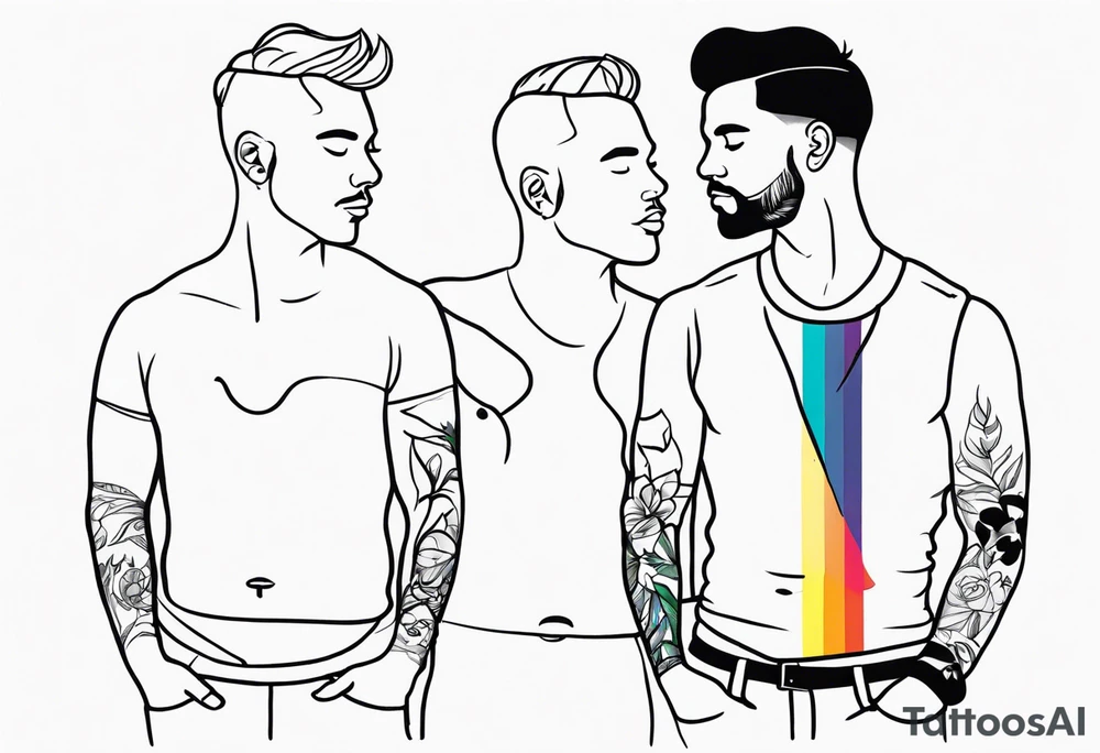 Gay men outline tattoo idea