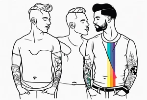 Gay men outline tattoo idea