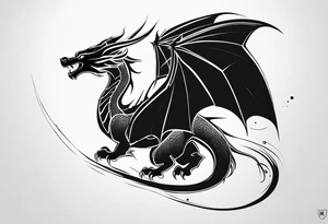 dragon flying tattoo idea