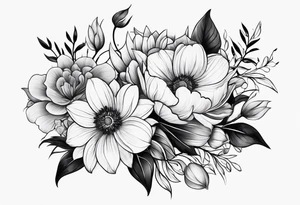 floral wrap around tattoo idea