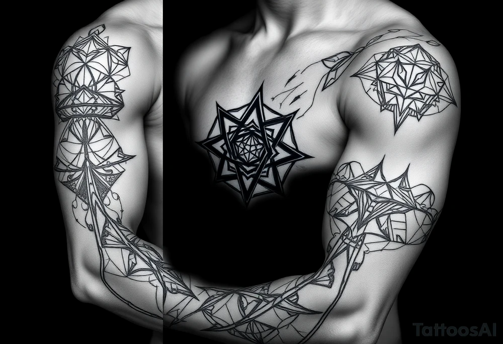 Geometry with ethernal symbol tattoo idea