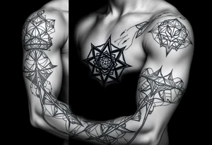 Geometry with ethernal symbol tattoo idea