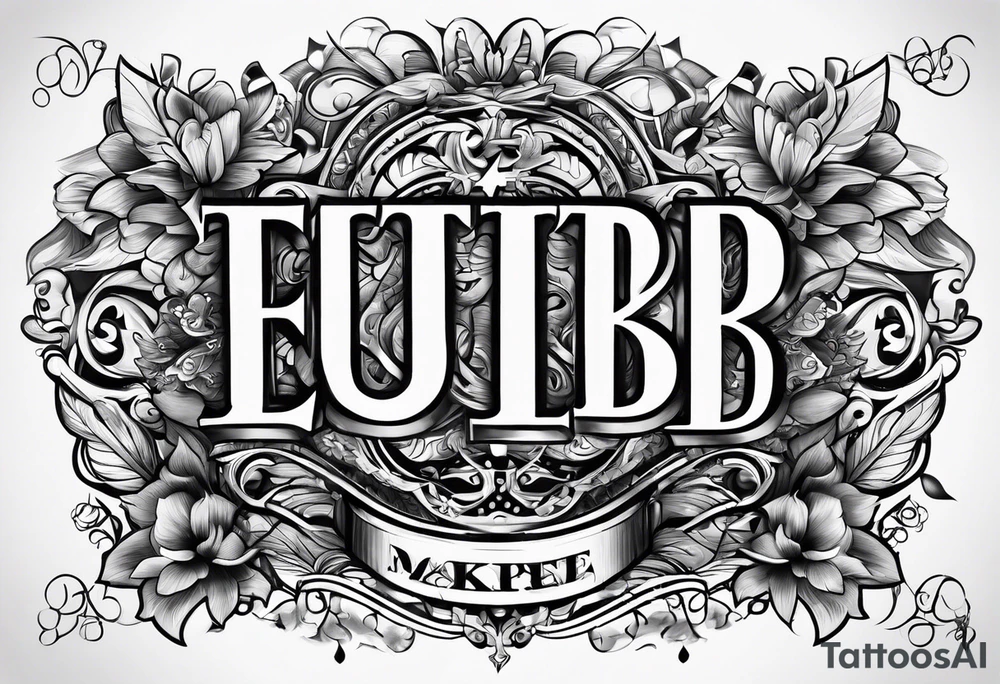 Make a shape by combining letters "EUB" tattoo idea