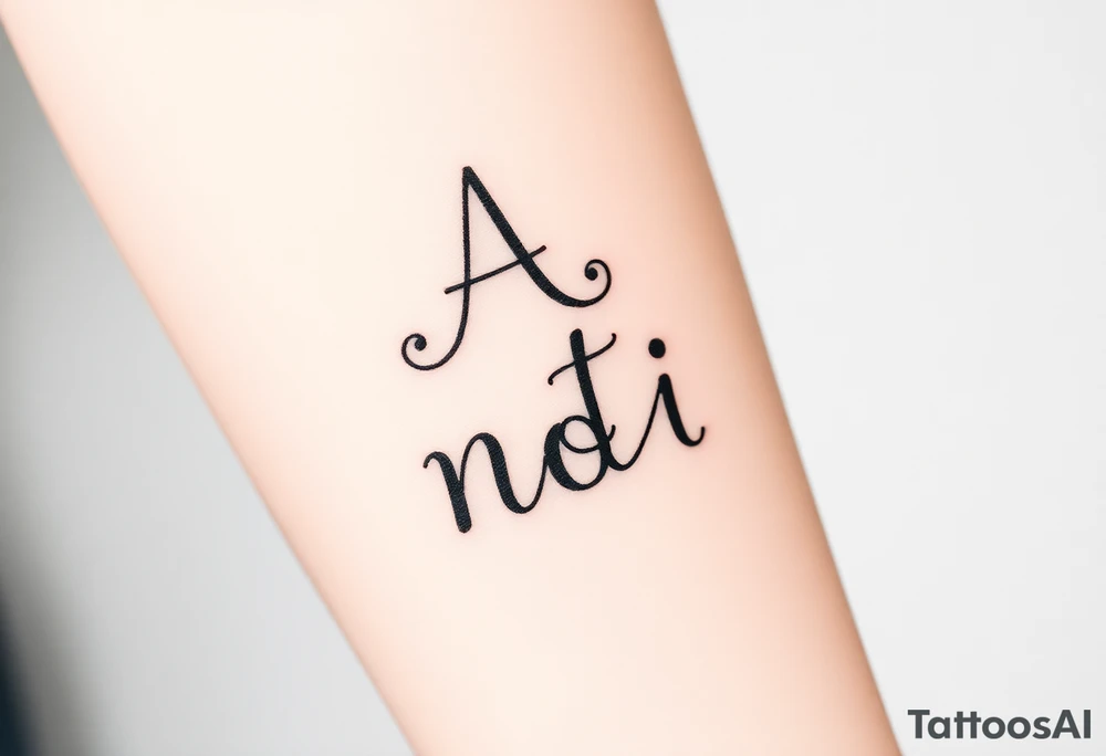 A n t o n i o  stacking the letters up and down on top of eachother tattoo idea