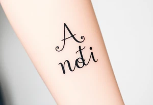 A n t o n i o  stacking the letters up and down on top of eachother tattoo idea
