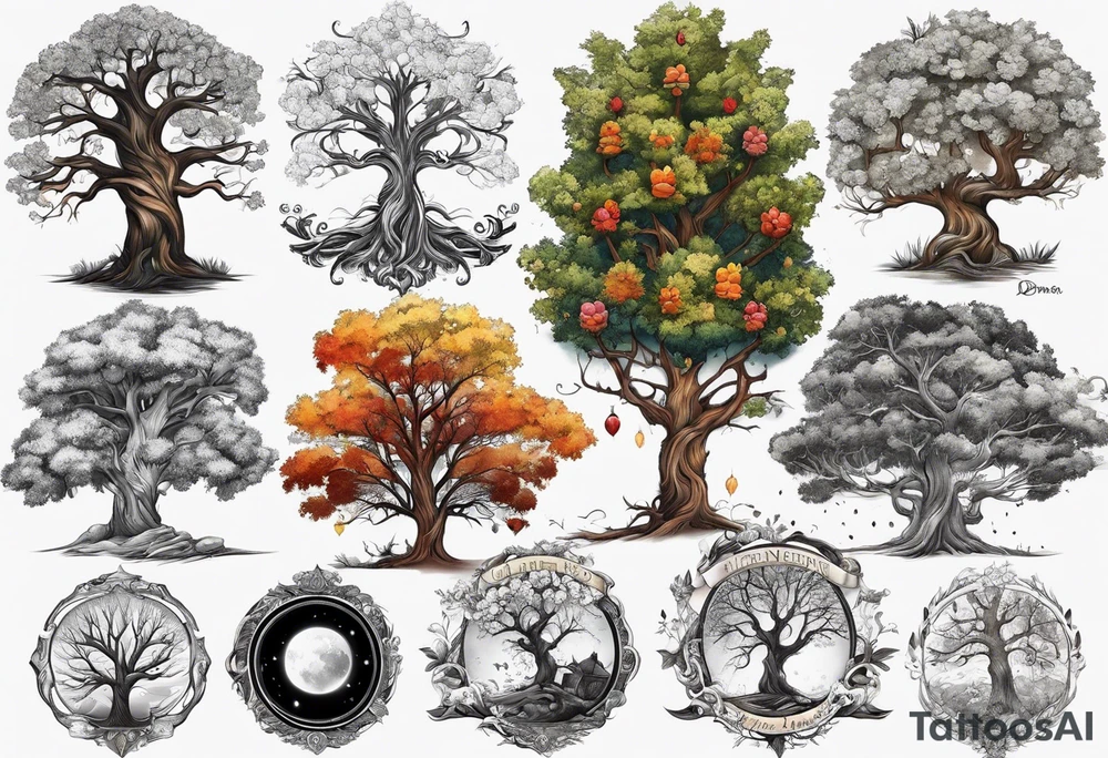 Family tree with names for a forearm of a man tattoo idea