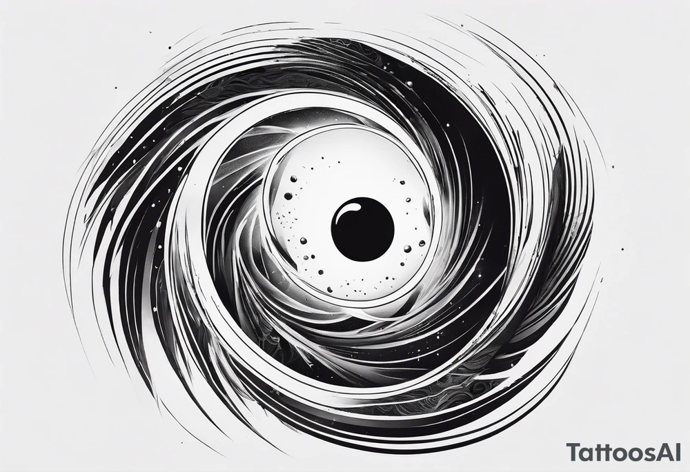 a spiraling black hole tattoo idea