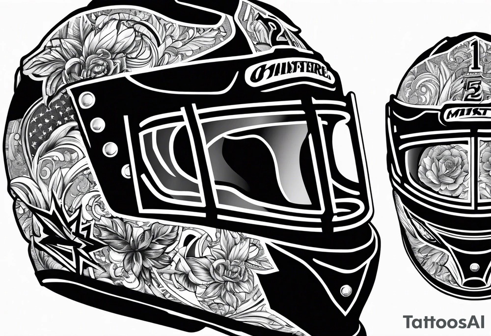 Hockey helmet with number 15 on it tattoo idea