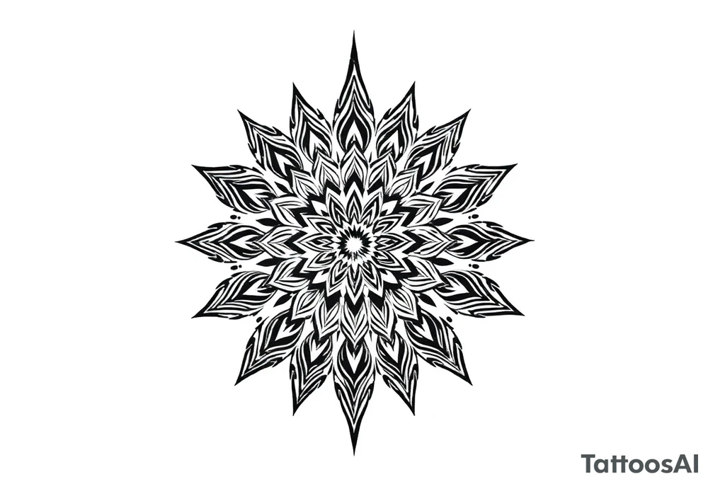 long mandala with ancient rhyme tattoo idea