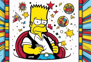 Bart simpson like scarface tattoo idea