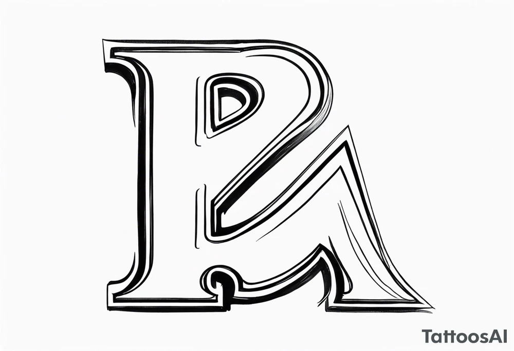 The letter A on its side with the legs of the A facing the number 3 tattoo idea