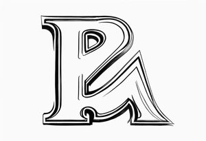 The letter A on its side with the legs of the A facing the number 3 tattoo idea