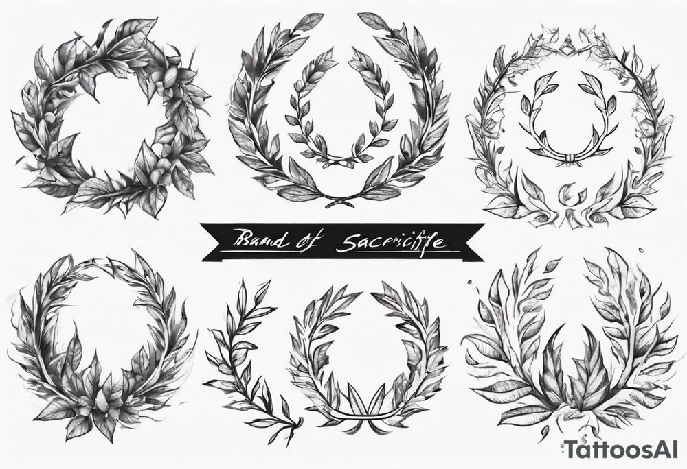 wreath leaves brand of sacrifice tattoo idea