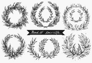 wreath leaves brand of sacrifice tattoo idea