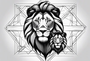 Realistic Lion and Cub paw tattoo idea