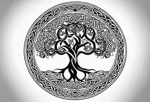 Simple celtic tree of life tattoo idea