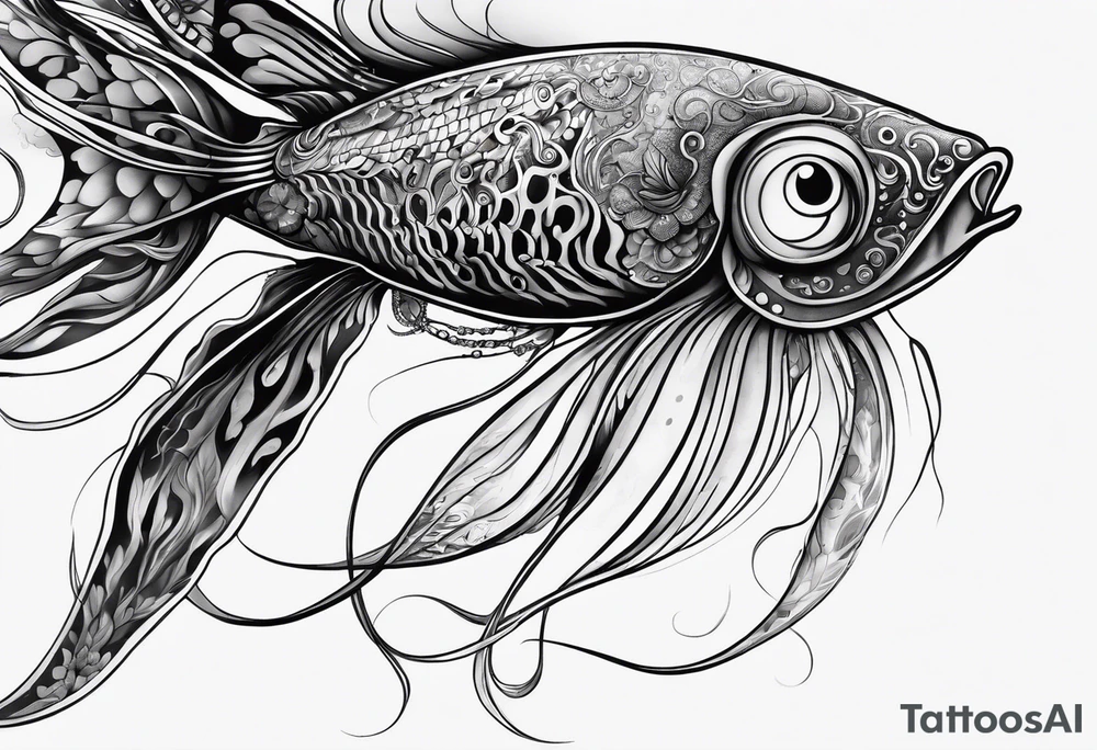 invisible squid in the dark tattoo idea