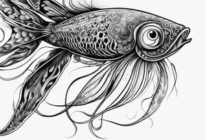 invisible squid in the dark tattoo idea
