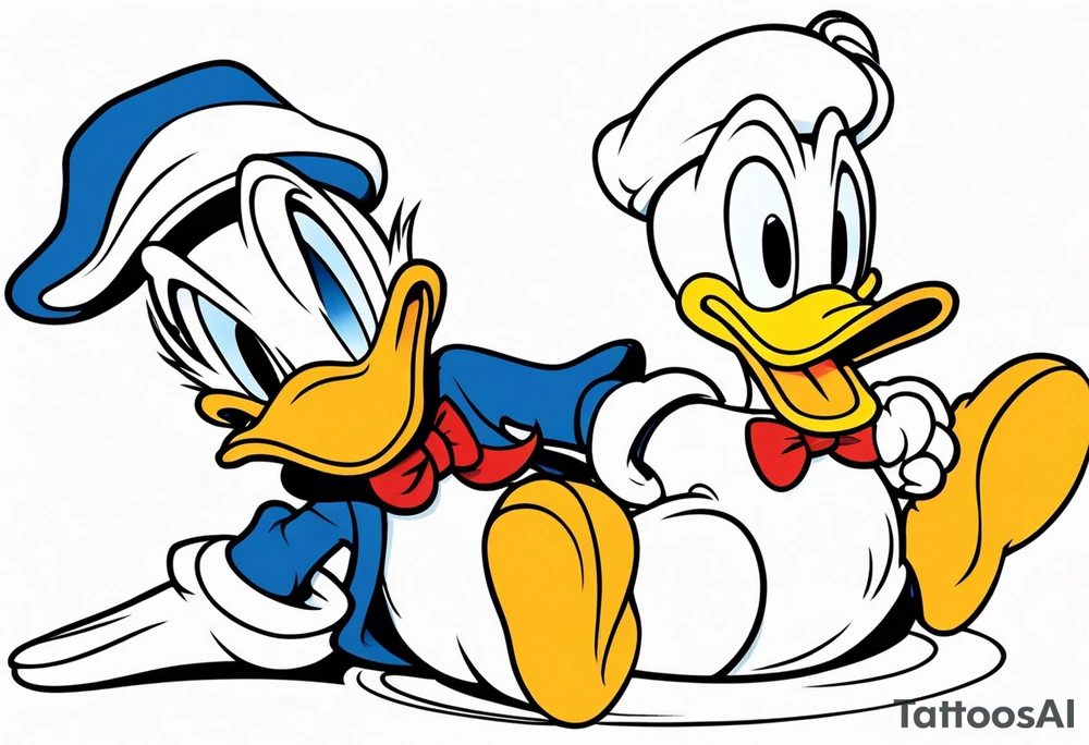 small simple donald duck's butt tattoo idea