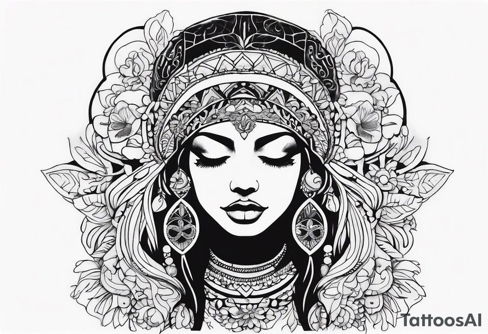 hippie, psychedelic, music tattoo idea