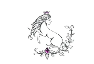 Zodiac sign Aquarius amethyst birthstone mother of 3 girls loves animals tattoo idea