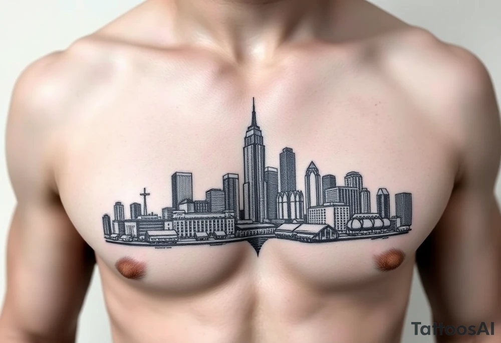 Houston texas skyline tattoo idea