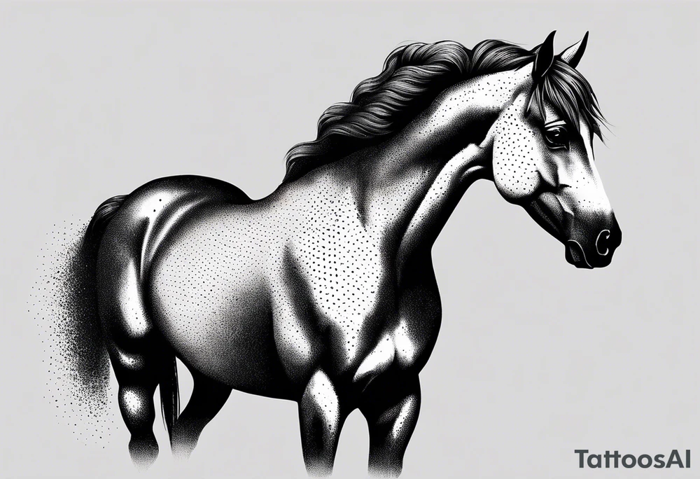 Horse portrait no shading tattoo idea