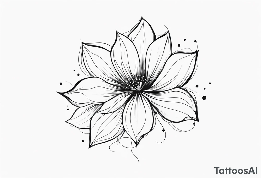 Dainty minimalist flowy flower tattoo idea