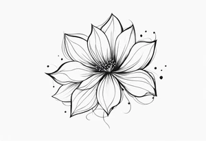 Dainty minimalist flowy flower tattoo idea