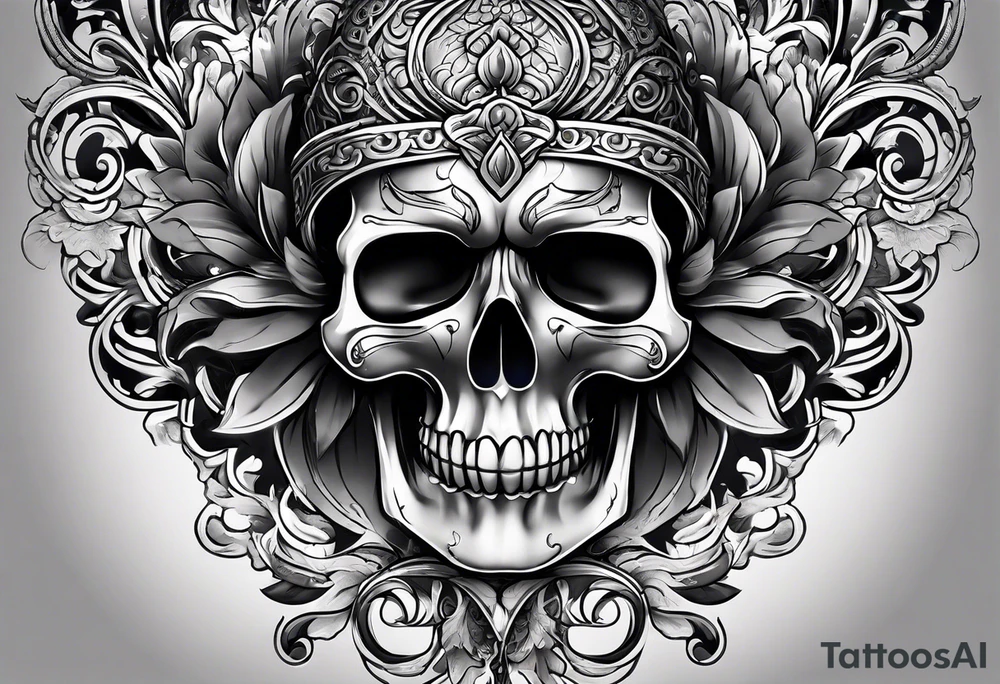 Full Arm sleeve, black, gray, silver, red, royal blue tattoo idea