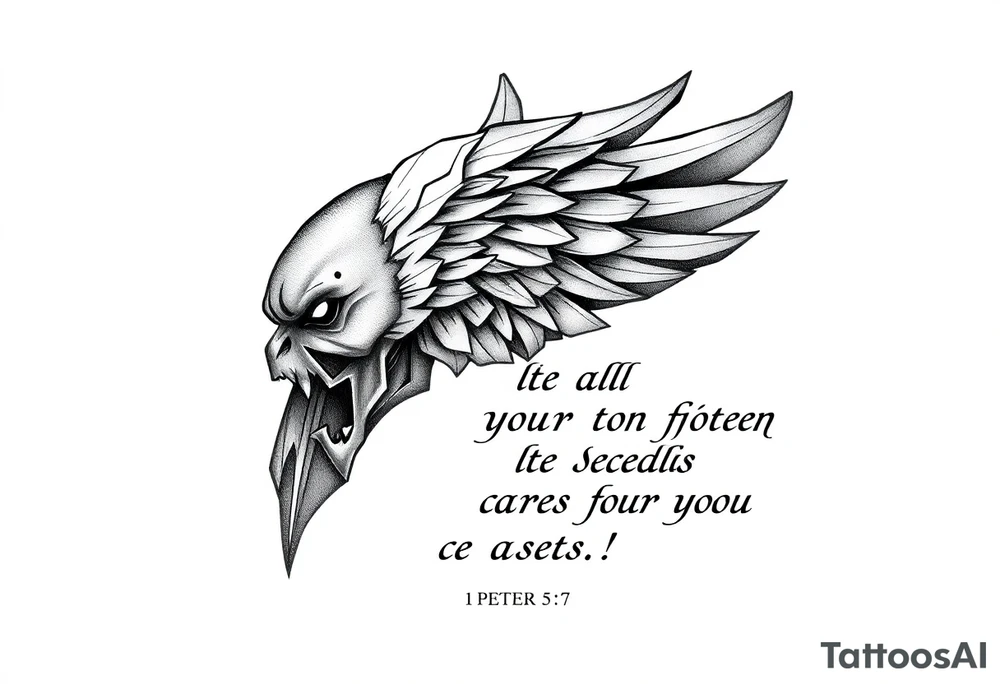 cast all your anxiety on him because he cares for you"  1 peter 5:7 tattoo idea