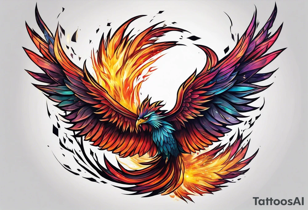 Phoenix rising from the ashes tattoo idea