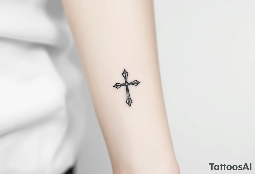 Small cross tattoo idea