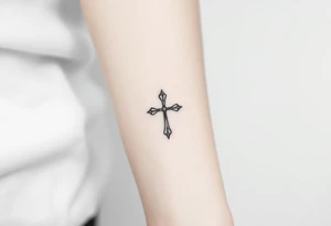 Small cross tattoo idea