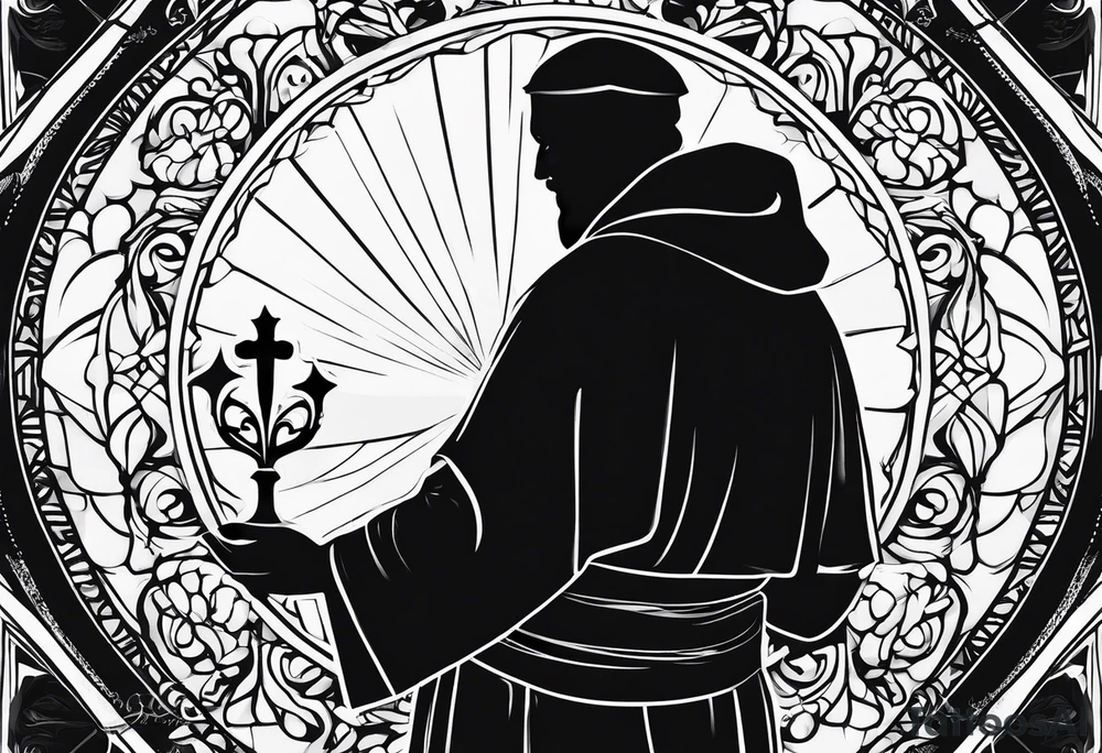 a silhouette of st francis of asissi tattoo idea