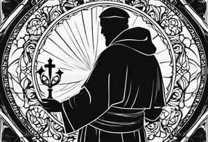 a silhouette of st francis of asissi tattoo idea