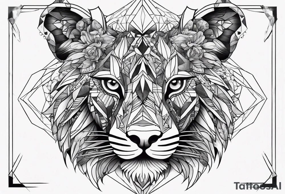 Geometric animal tattoo idea