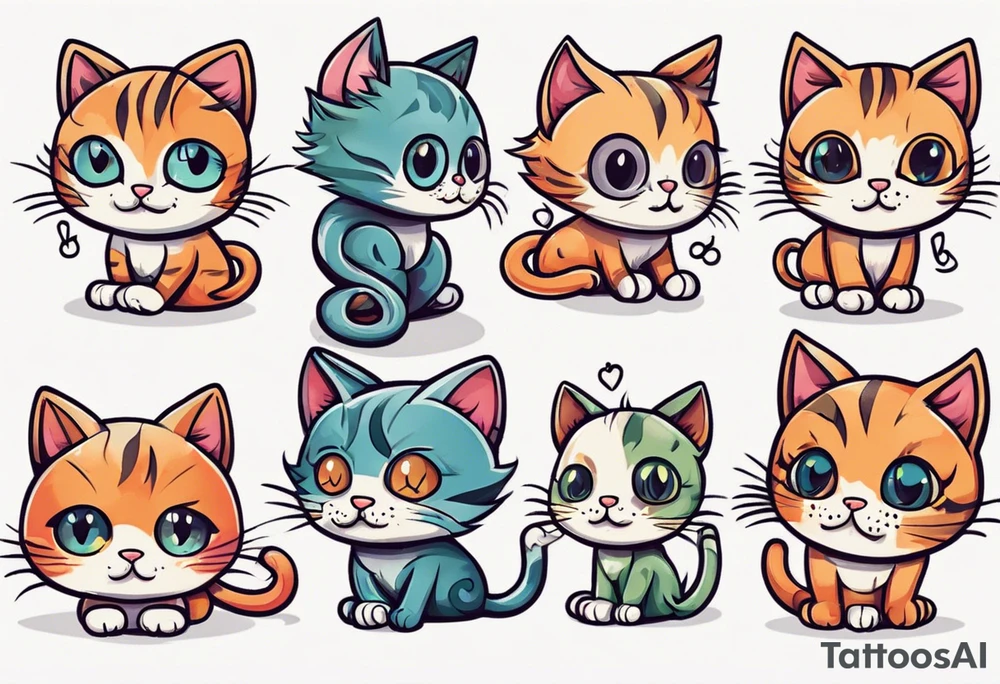 A cute cat tattoo idea