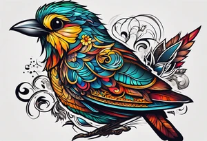Create what you think the epitome of an old school style bird looks like. Be original. tattoo idea