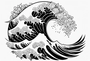 nature and wave in horizontal image tattoo idea