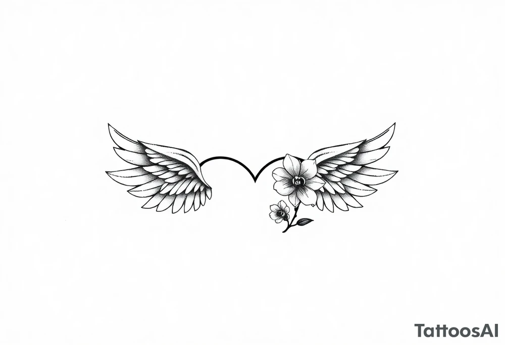 Infinity loop with wings and a small orchid tattoo idea Infinity loop with wings and a small orchid tattoo idea