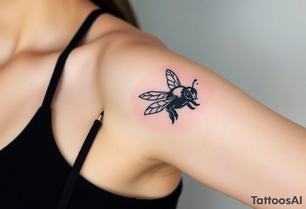 pilot bumble bee flying an airplane tattoo idea