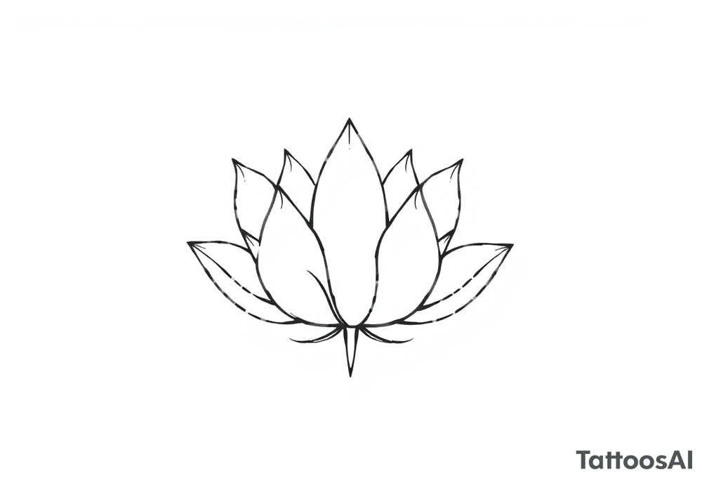 Fine line lotus flower with vertical line work tattoo idea