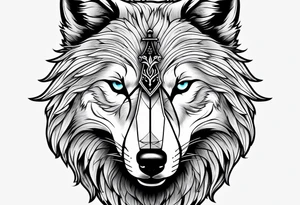 wolf with sword tattoo idea