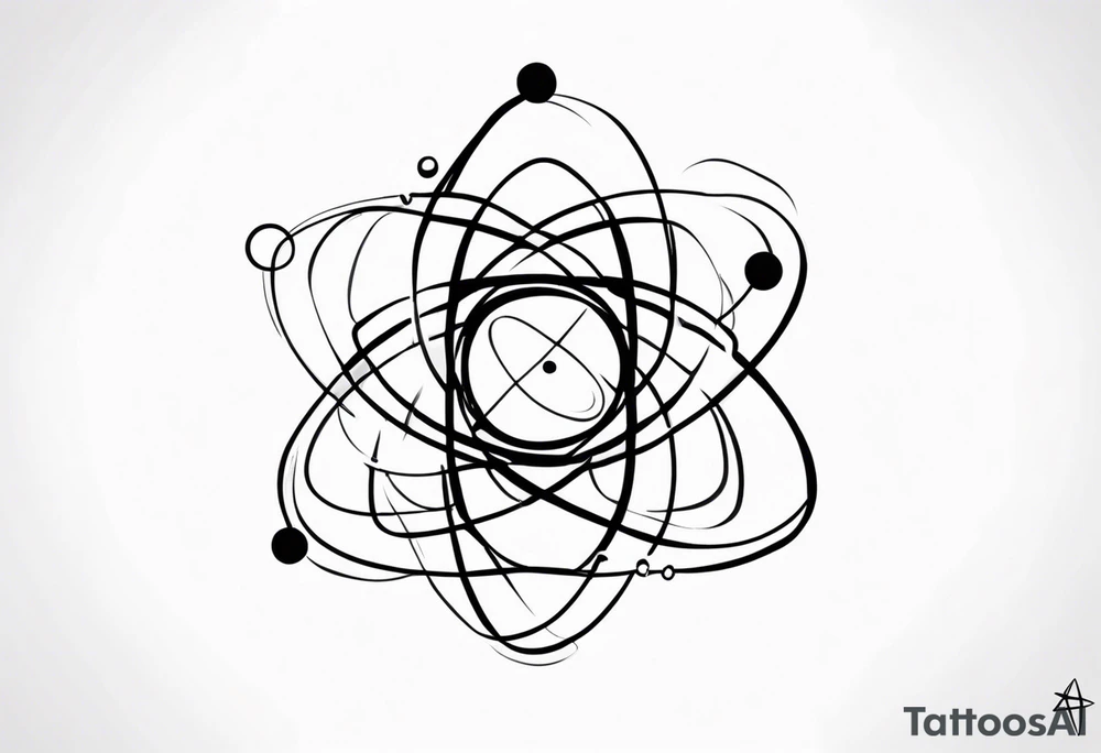atom with quantum electron cloud tattoo idea