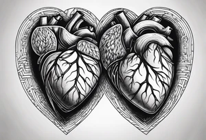 Heart made of two fingerprints tattoo idea