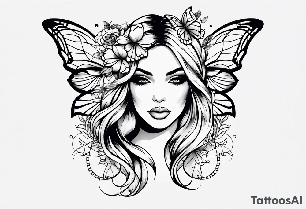 Sexy tattooed women butterfly svg tattoo idea